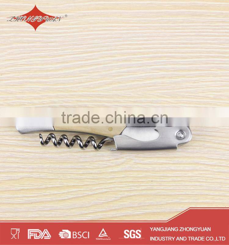 wooden corkscrew wine cork opener for promotion gift