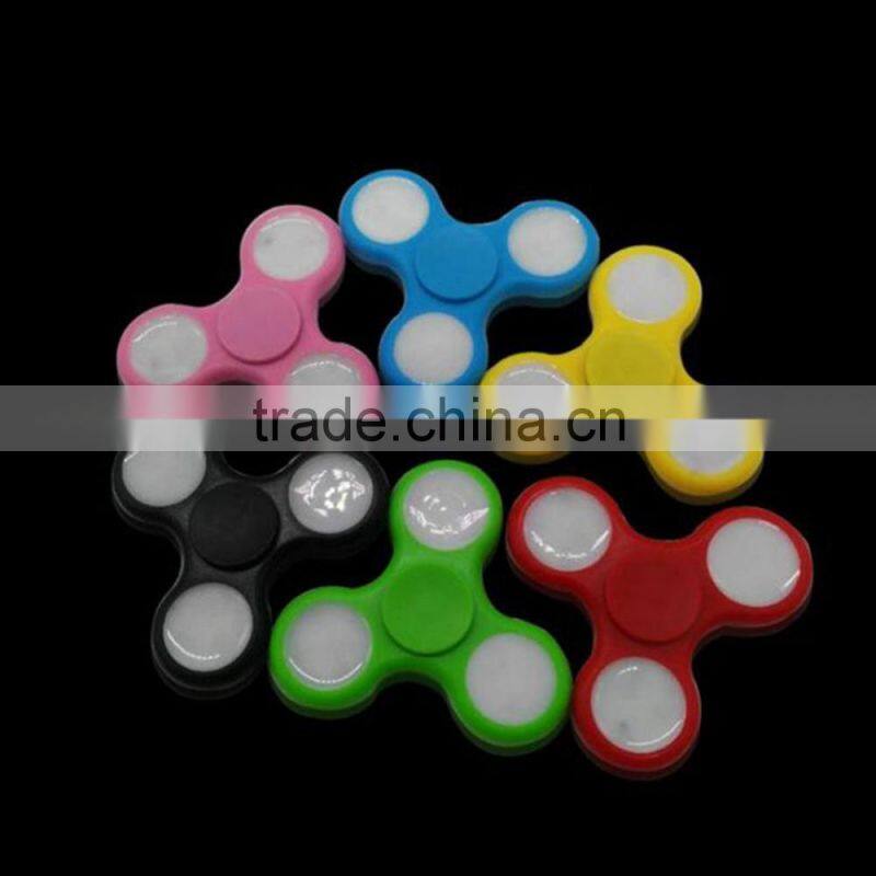 2017 Shine LED Hand Spinner Tri Fidget Finger Spinner EDC Spin Stress Focus Desk Toy