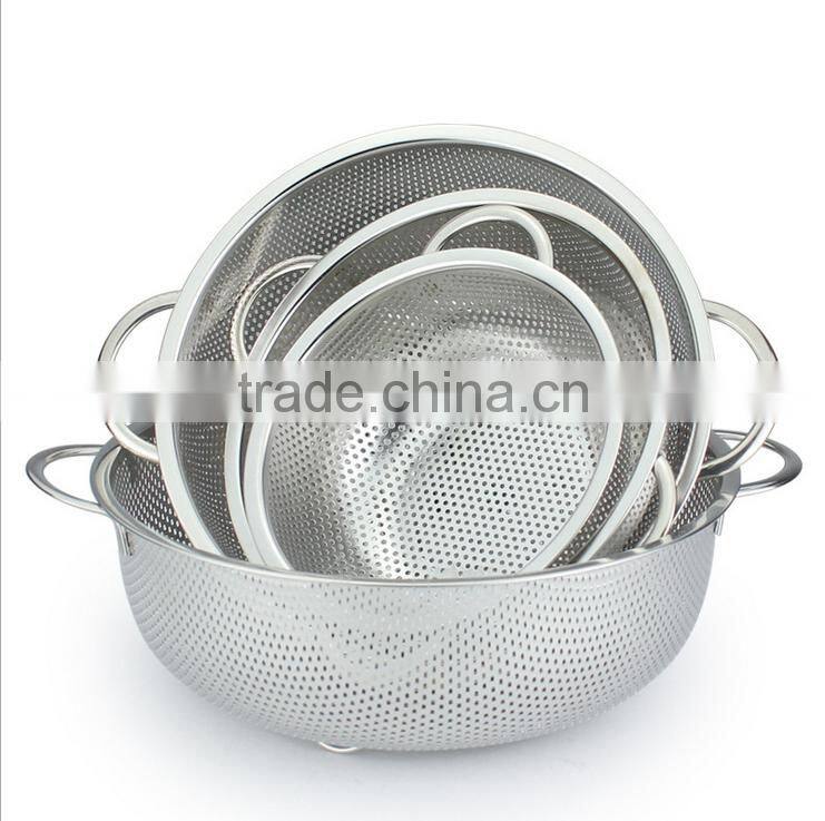 Best selling 5 quart stainless steel perforated fine mesh colander