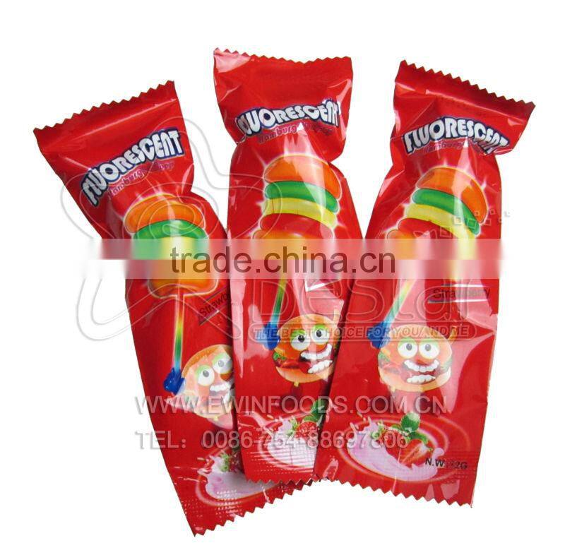 Hot Sale !Round Shape Lollipop Candy With Glow Stick