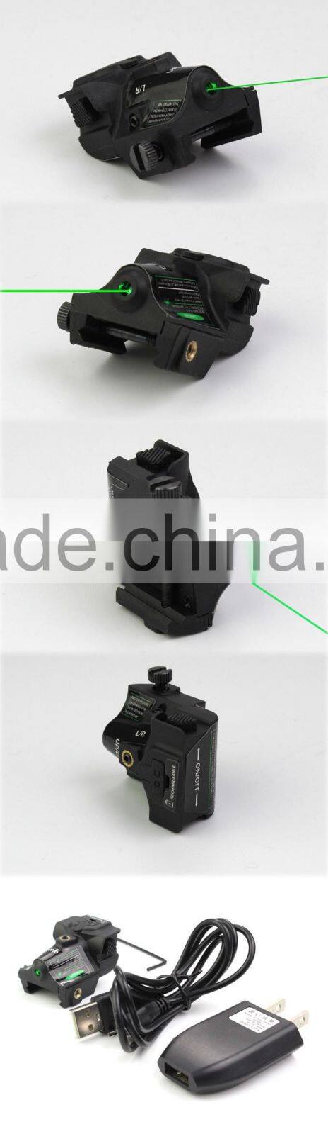 New Updated Tactical Sub compact rechargeable pistol green laser sight with quick push on off switch