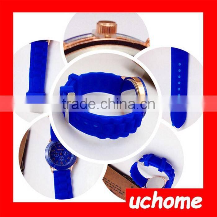 UCHOME promotional advertising quartz watches for lady cheap silicone band women geneva watch