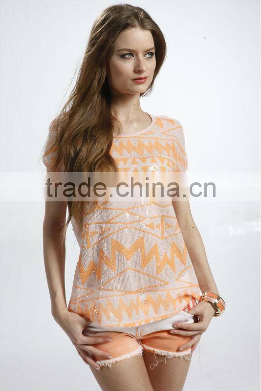 colorful lady's tops & sequin camisole tops