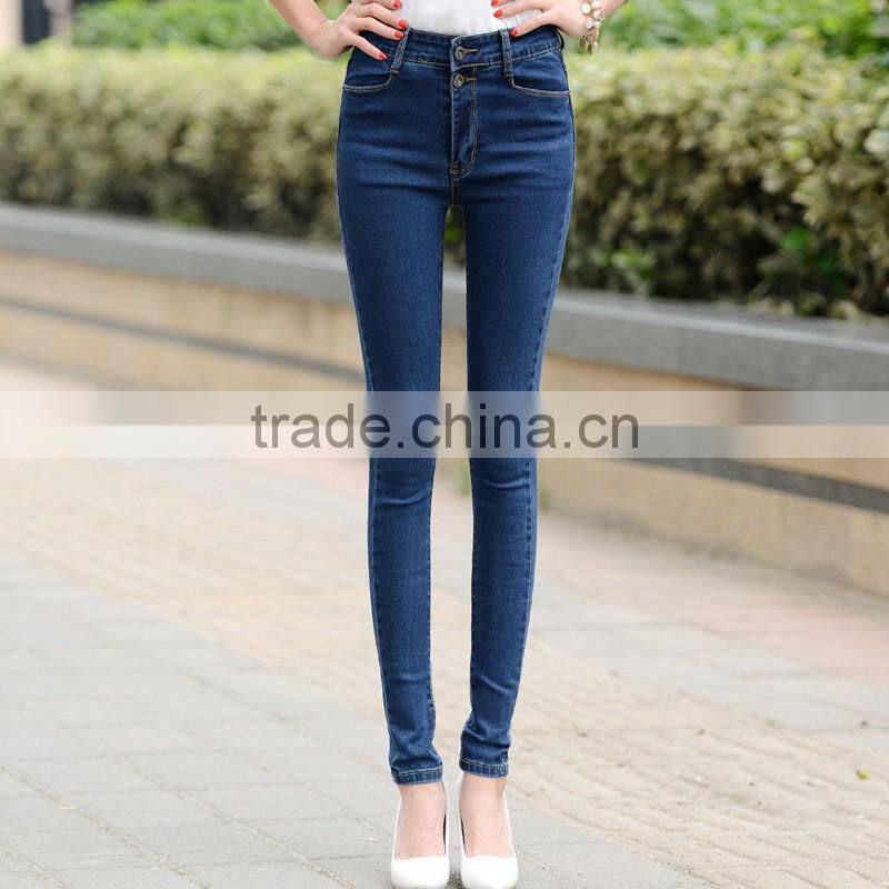 2016 New Autumn Winter candy slim fit classic woman jeans for female