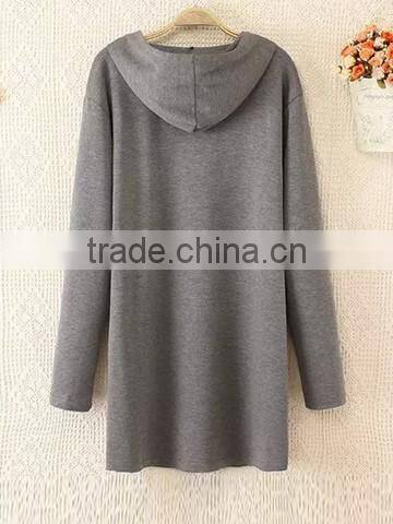 autumn season women's Plus Size custom text printing Hooded Long Hoodie