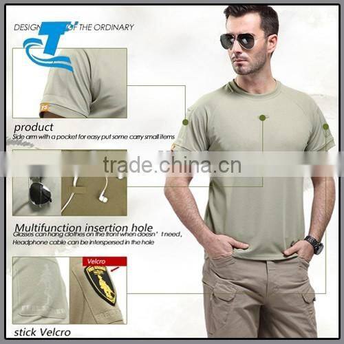 OEM men outdoor 100% Coolmax T-shirt round collar quick-drying short-sleeved
