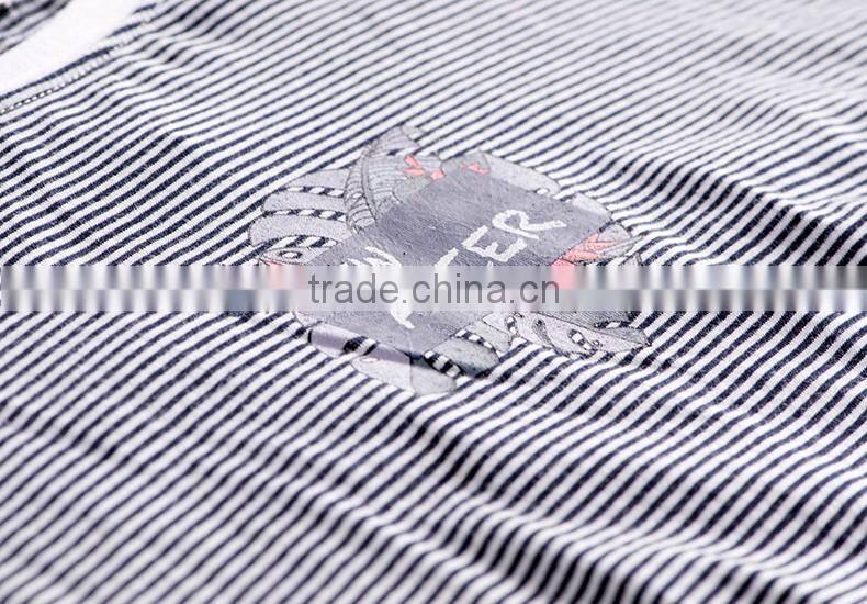 Latest all over stripe designs round neck casual print drop shoulder half sleeve t-shirt for women