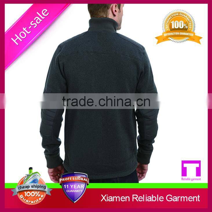 2015 zip style winter soft sweater knit fleece fabric jackets for men sport wear
