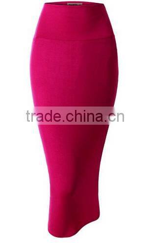 Fashion Lightweight Stretchy Fabric Elastic Waist Band Pencil Skirt for woman