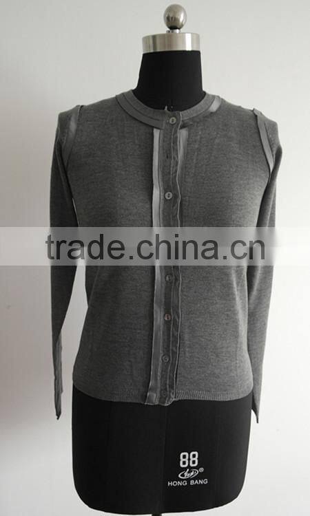 fashion formal ladies plain knitted cardigan sweater
