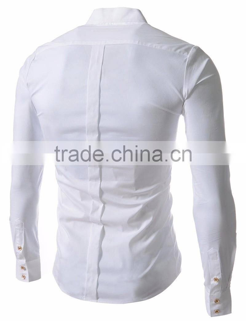 factory supply cheap long sleeve men white business dress shirt