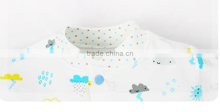 Stormy printing white newborn baby romper interlock 100% cotton baby clothing