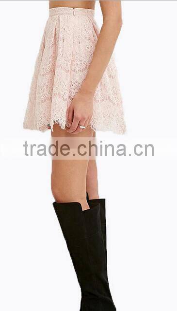 Runwaylover EY2194D 2017 Ladies High Waist Fashion Lace Mini Skirt