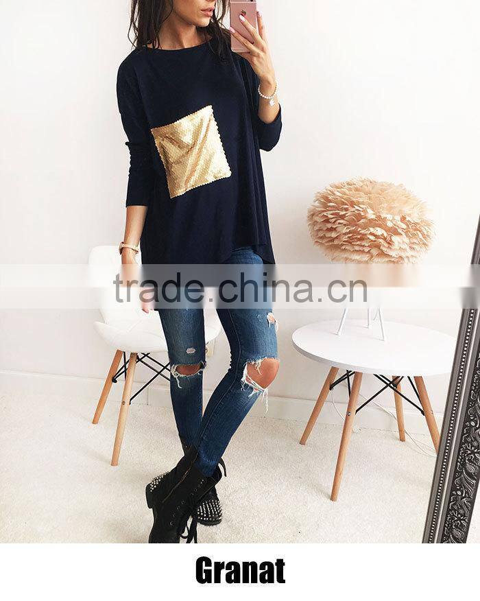 2017 NEW Fashion Women's Long Sleeve Casual Blouse Top T-shirt
