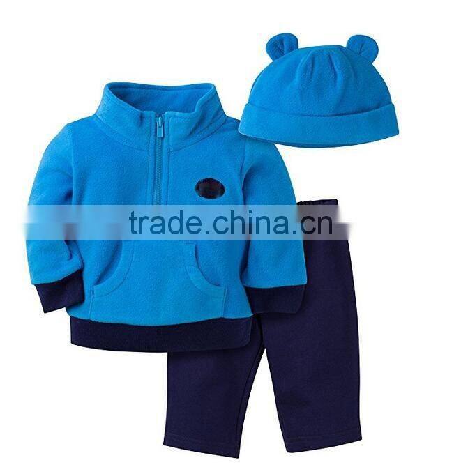 Baby Boys' 3 Piece Fleece Top and pants cute baby boy sets 3 pieces suit