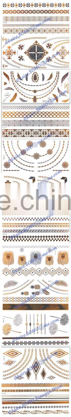 2015 Alibaba Wholesale Metallic Tattoo Sticker