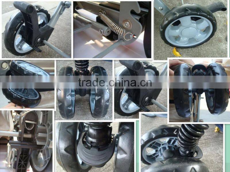 Factory direct shock absorbers two-way aluminum pet pet trolley four-wheel folding washable dog carts spot