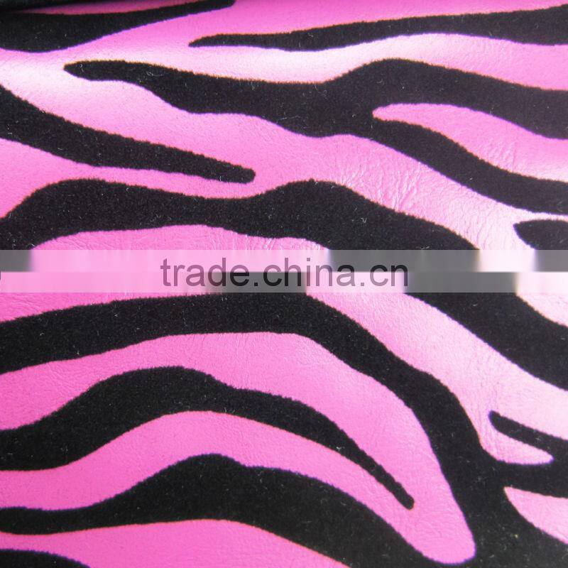 New style flocked PU leather for sofa
