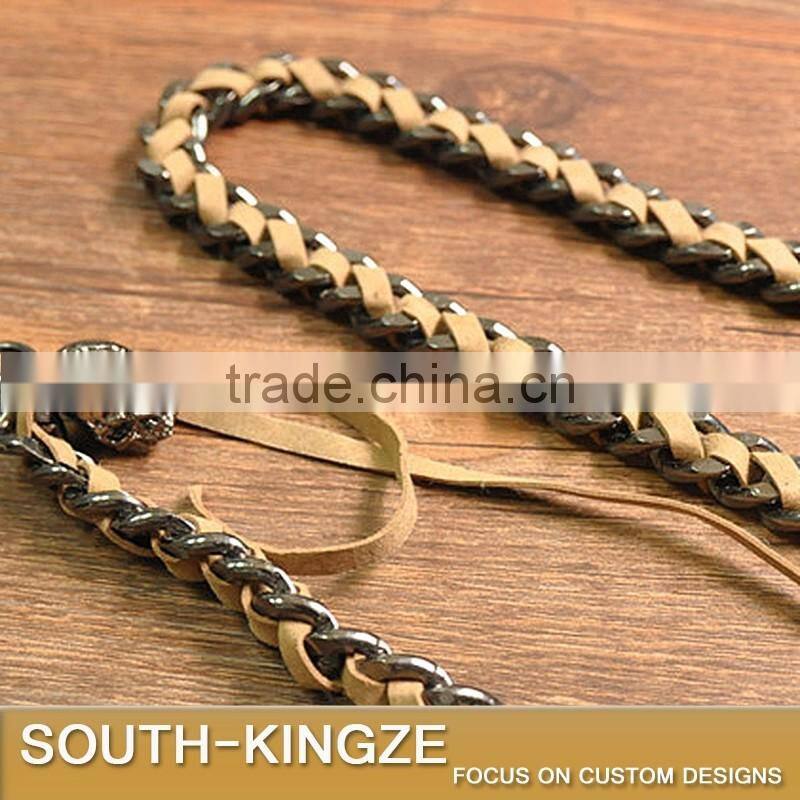 Leather and Alloy Metal Punk Style Pants Pendant