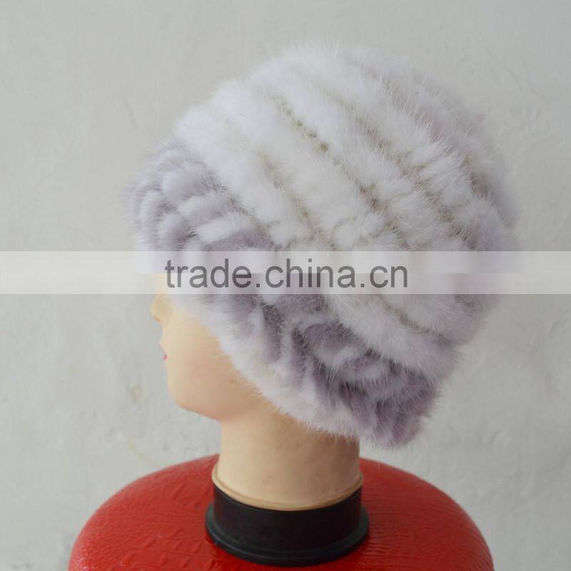 SJ922-04 2016 Winter Fashion Accessories Collection Winter Mink Knit Hats Female
