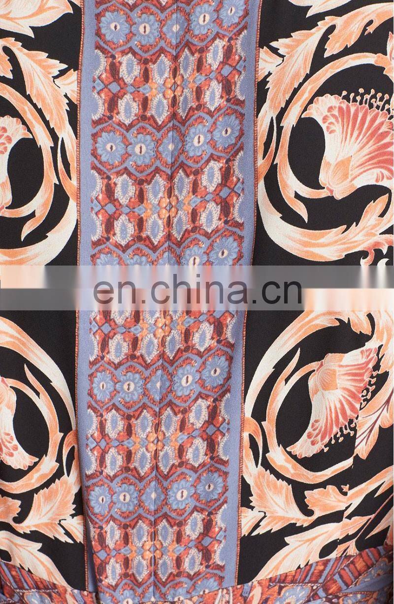 V neck african printed chiffon maxi dress 2016 new style women plus size dresses