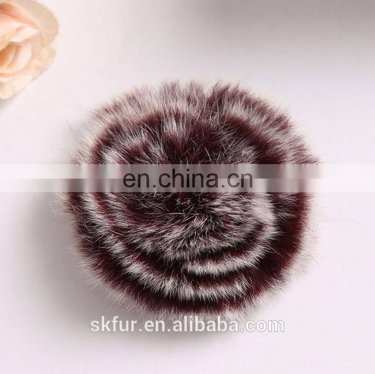 Factory wholesale customizable rabbit or rex rabbit fur flowers