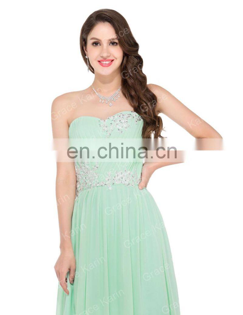 Grace Karin Sweetheart Off Shoulder Strapless Sexy Long Sequin Prom Dress CL6107-1#