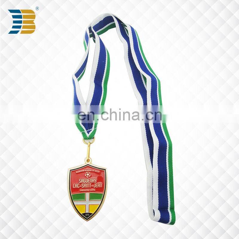 shield shape custom football sports award gold medal