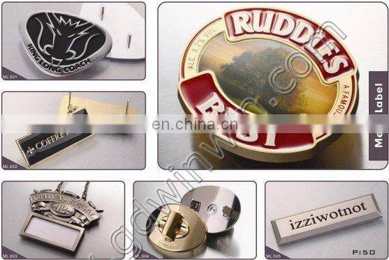 the top selling metal brand logo label with custom logo for firms