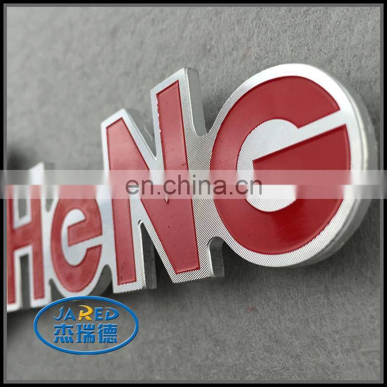 Fancy Car Decoration Custom Name Metal Painting and Brushed Engraved Aluminum Label