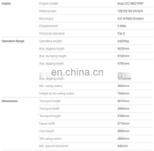 Medium Excavator Tier 2  Crawler Excavator