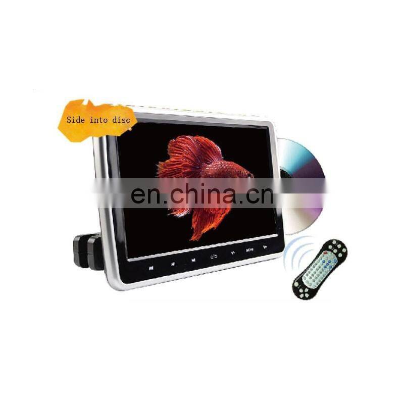10.1" HD Digital TFT Screen Touch Button Car Headrest DVD Player with side into disc