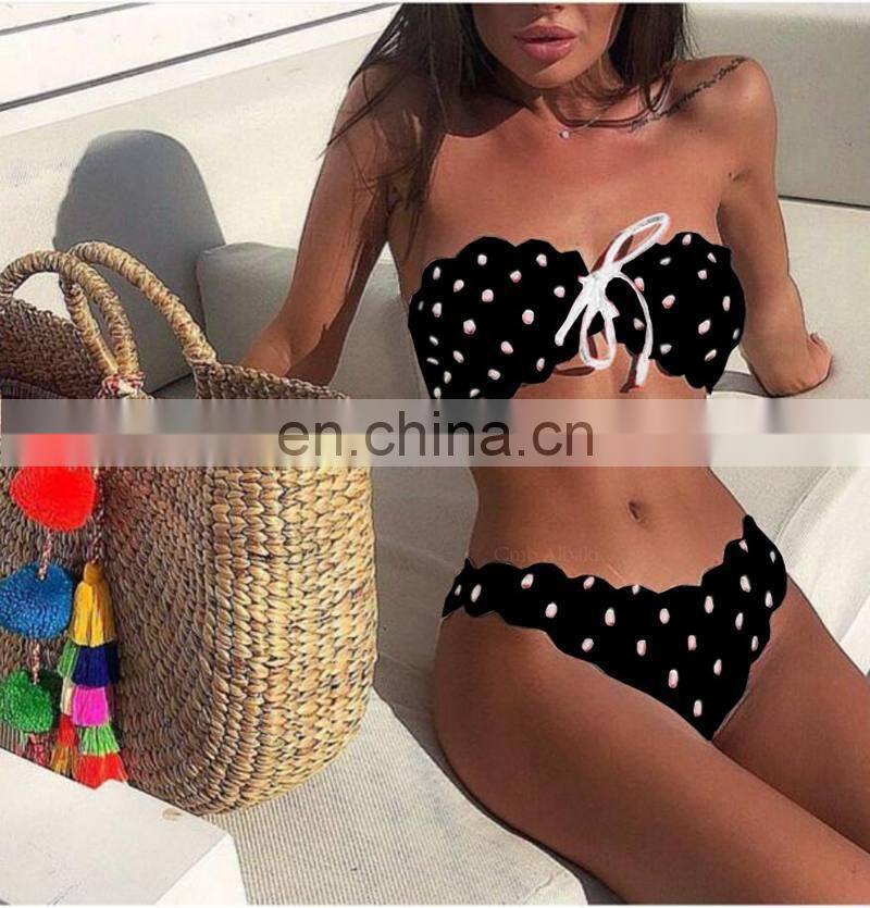 2019 Bikinis Women Swimwear Bathing Suit Dot Print Sexy Ruffle Bikini Sexy Ladies Swimsuit Maillot De Bain Femme