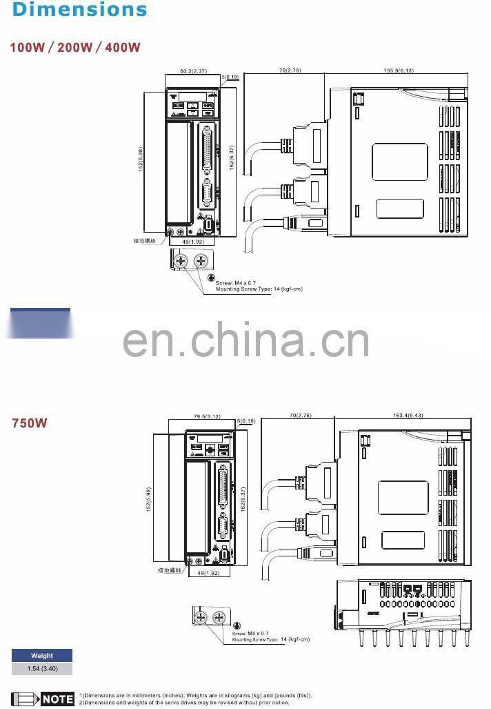 delta servo 400W ECMA-C20604RS+ASD-B2-0421-B motor with driver