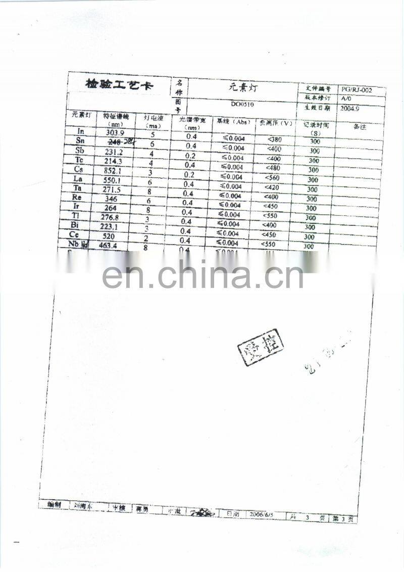 AAS hollow cathode lamp