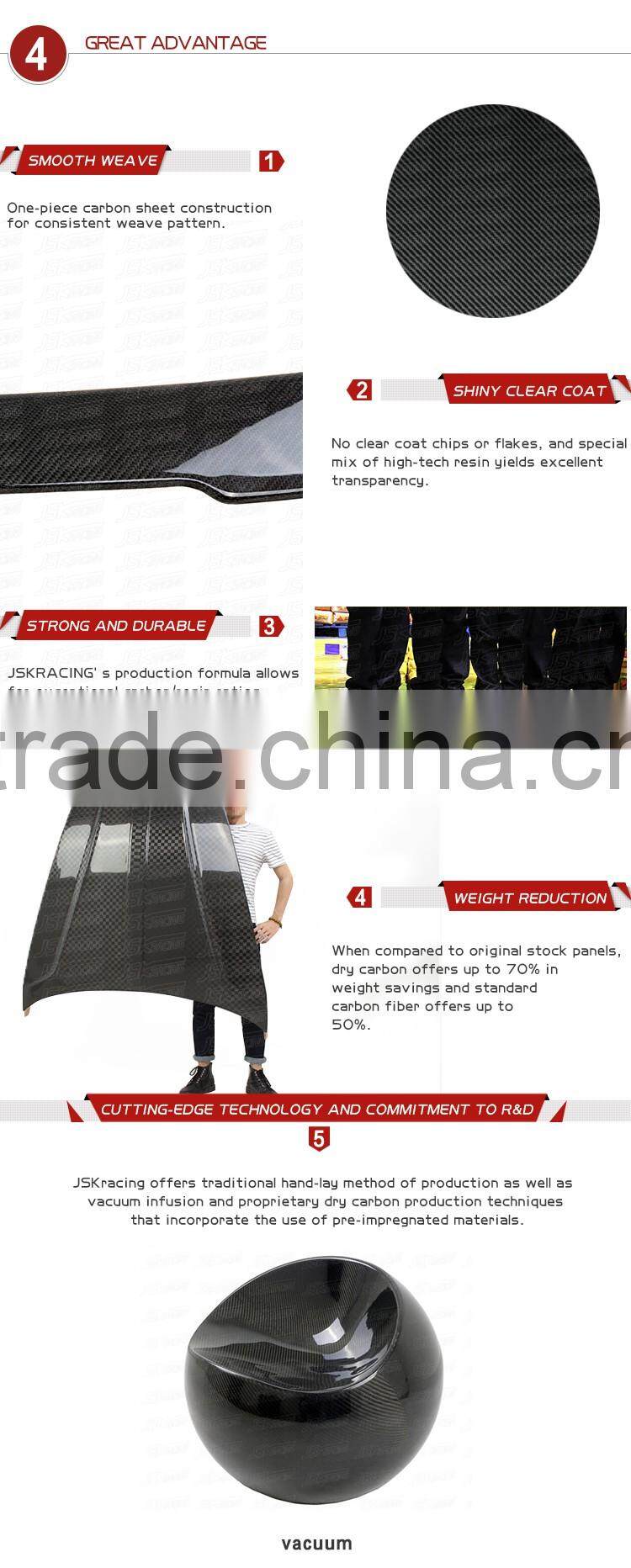 2008-2013 ESPRIT STYLE CARBON FIBER REAR SPOILER WING FOR NISSAN R35 GTR(1.65M) (JSK220995)