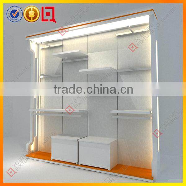 Attactive wood wall kid clothing store fixtures