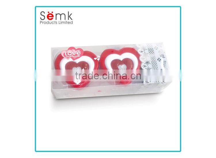 Novelty heart shaped rechargeable stereo bluetooth speaker gift
