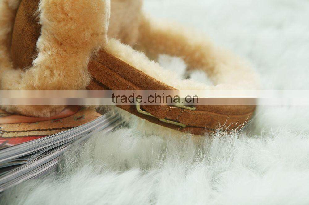 tanned genuine lamb wool and sheepskin earmuffs China supplier