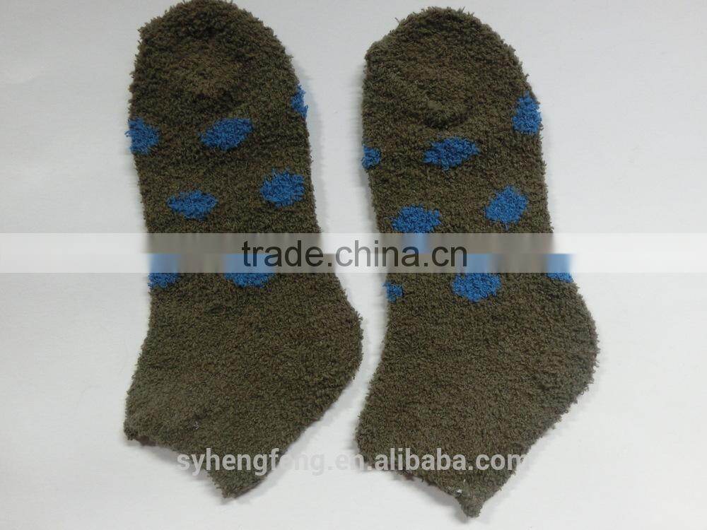 Winter printed cotton velvet room socks