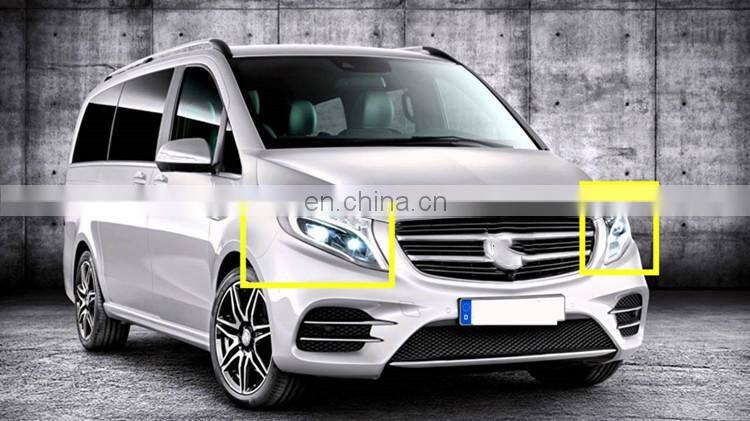 High quality headlights for V class w447 front lamp with led day running lights led turning lights fit for 2017 2016 w447