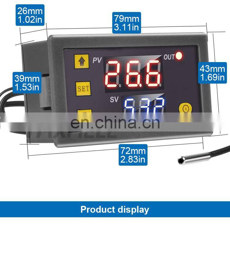W3230 DC 12V 24V 110V-220V AC Digital Temperature Controller LED Display Thermostat With Heating Cooling Control Instrument