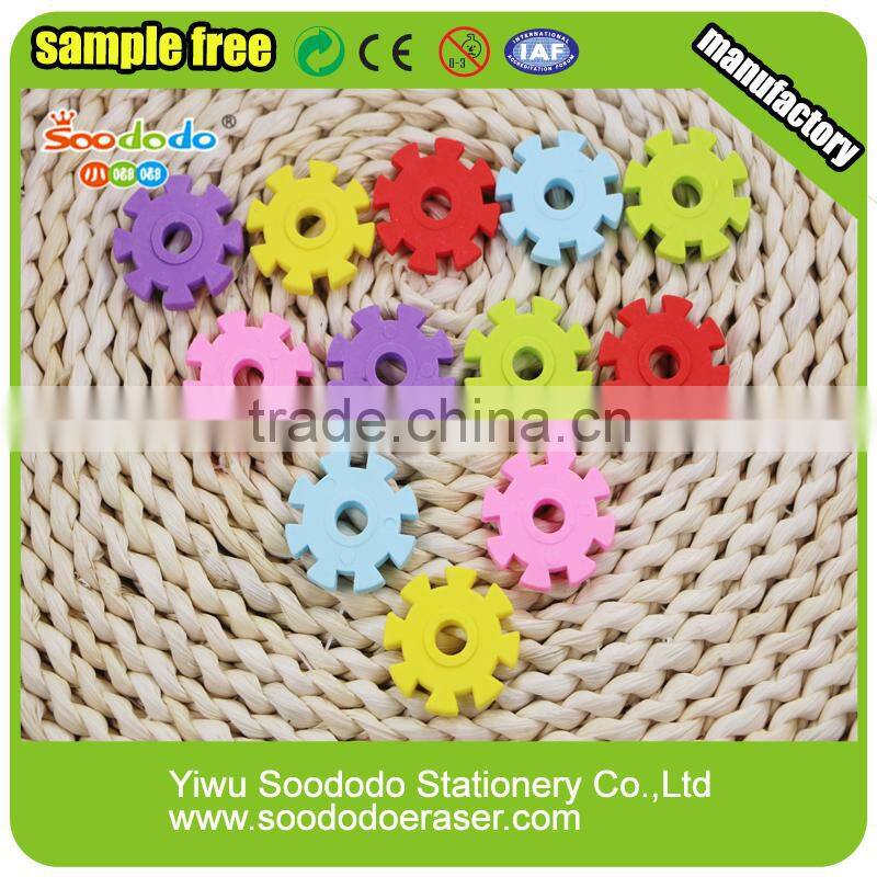 Cool gear shaped 3D eraser pencil eraser