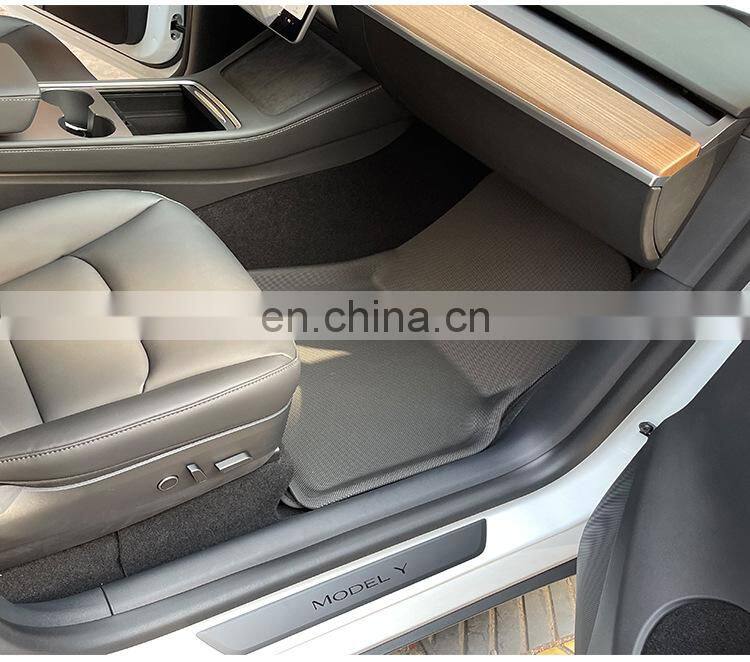2021 style 3D floor mats for tesla model y car parts easy to wash