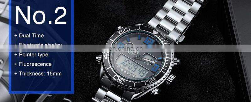 SINOBI Fashion Luxury Men Sports Digital Watch S9731G Online Dual Watch Waterproof Quartz Watches Jam Tangan Pria