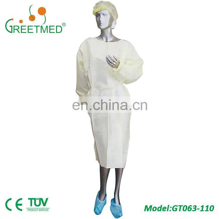 Greetmed CE approval non woven medical hospital patient gown for sale