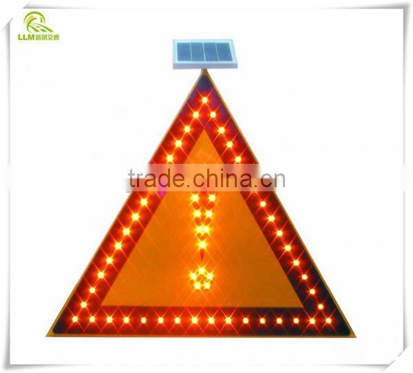 Hot sale aluminum LED solar triangle traffic warning sign board