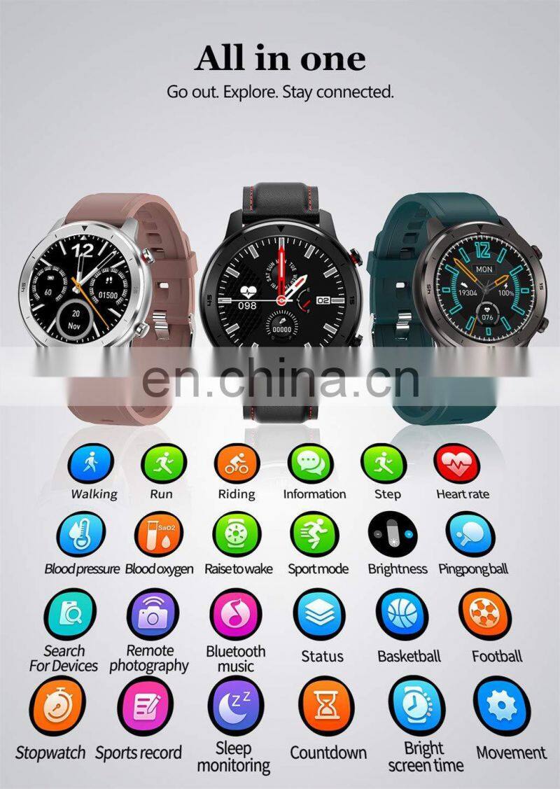 IP68 Waterproof Smart Watch DT78 With Call Reminder Heart Rate Monitor Smart Watch With Leather Strap