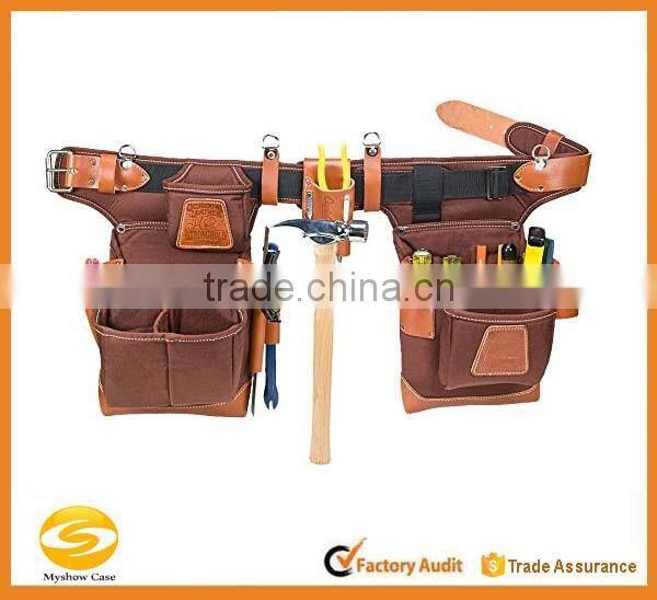 high quality suede leather carpenter tool belt,OEM leather tool apron belt,brown leather eletrnician hand tooled leather belt