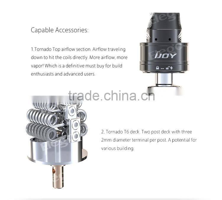 Newest IJOY Tornado RDTA with 24K Gold Plated 510 Wholesale from Elego
